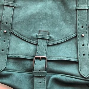 Worn once!! Suede strap brief case